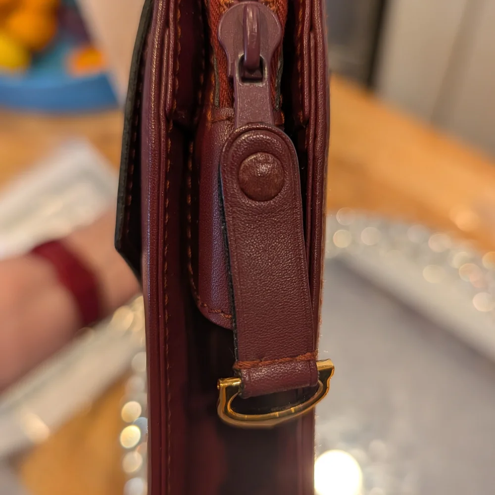 CARTIER Burgundy Bordeaux Leather Clutch w COA EUC